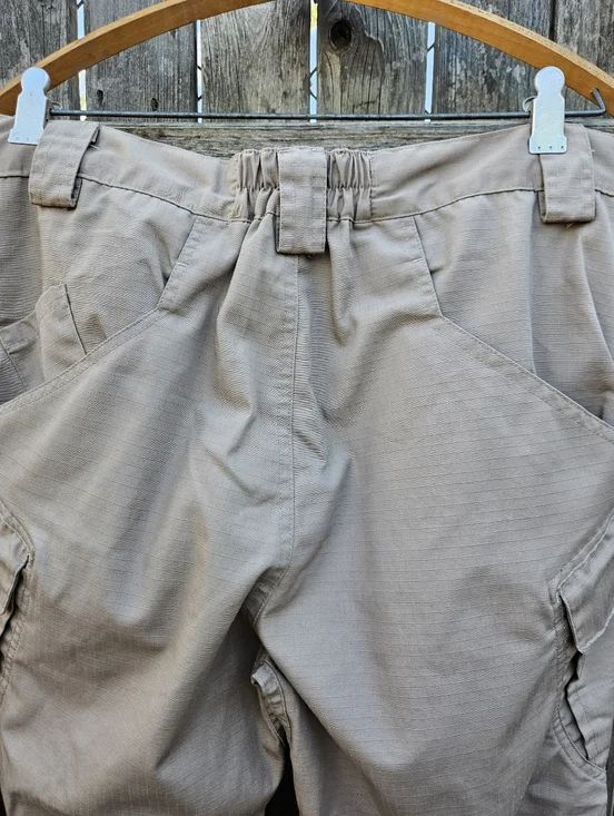Men Beige Utility Cargo Pants - Neutral Workwear Style Size L - Picture 9 of 16